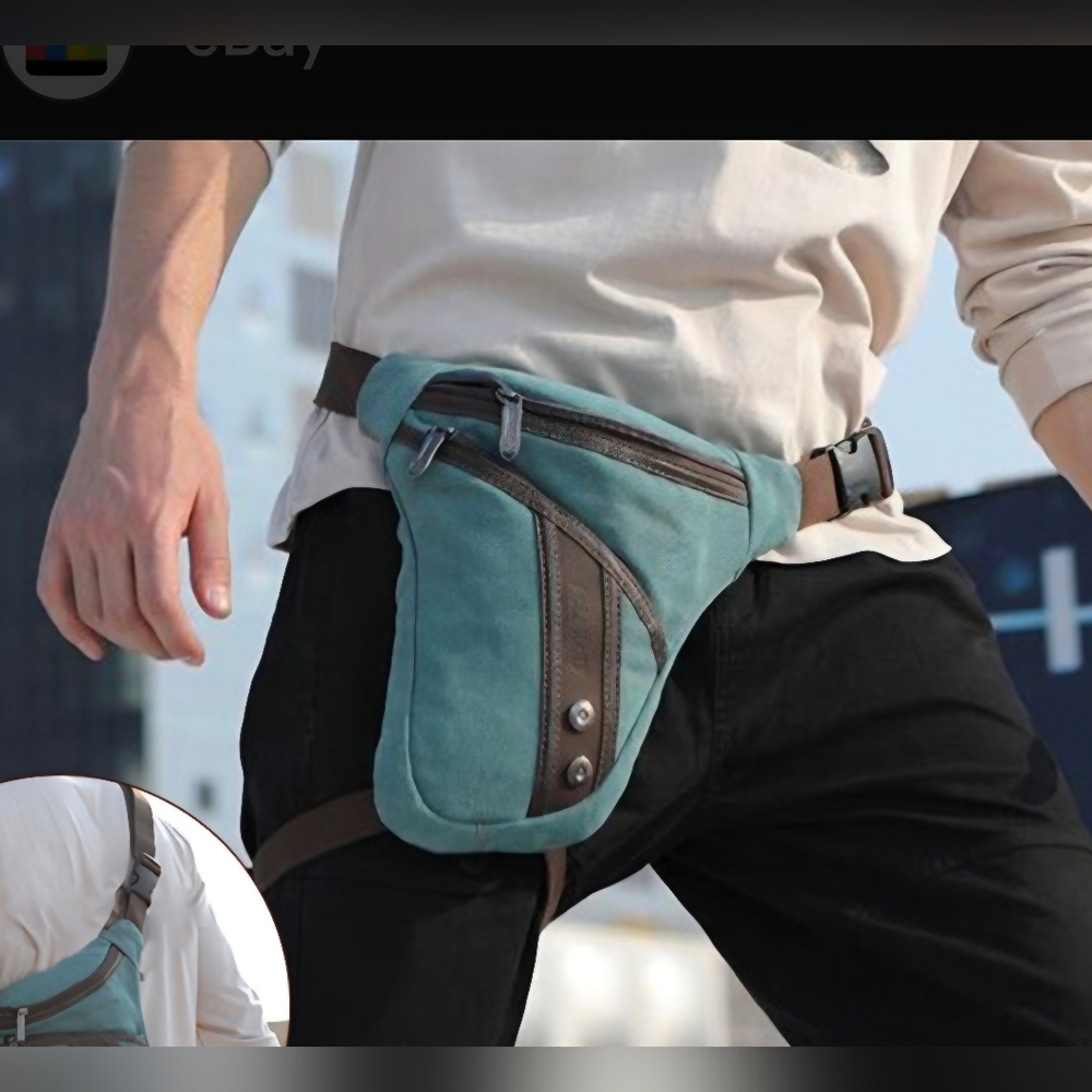 REITERTASCHE.DE Blue and Brown Men's Crossbody Bag